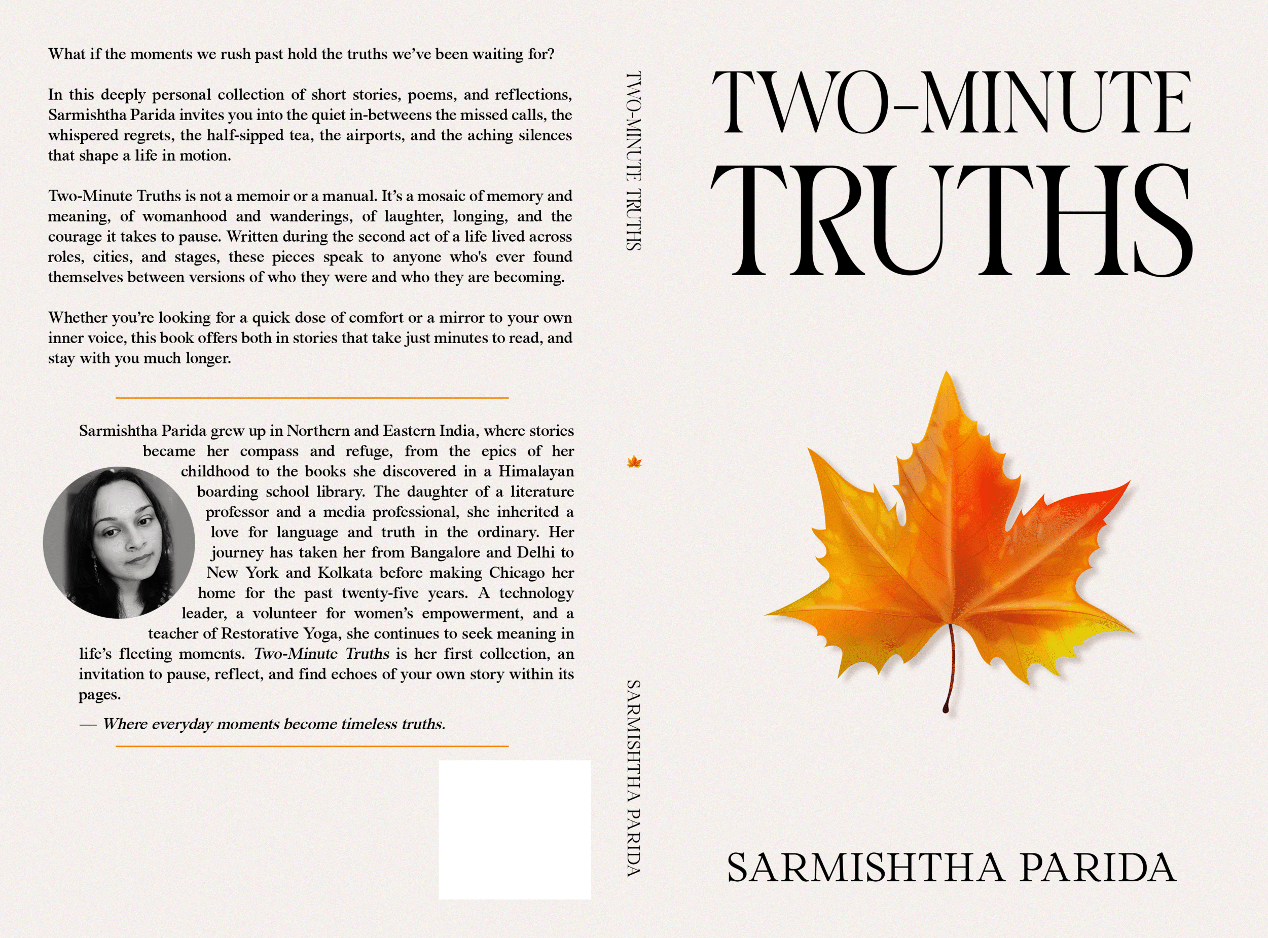 Complete Two-Minute Truths book jacket, showing the back cover, spine, and front cover